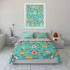 Cartoon Ice Cream Animals Pattern Bedding Duvet Cover Set  (1*Duvet Cover 2*Pillowcases, Without Duvet Insert)