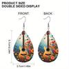 Note Guitar PU Leather Earrings for Women Elegant Fashion Earring Jewelry Matching for Festivals, Banquets, Parties