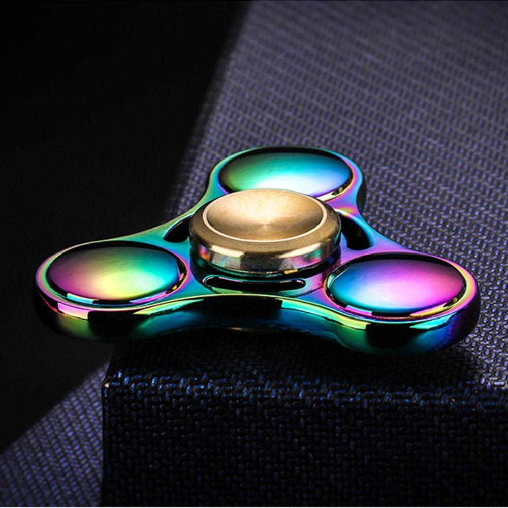 Copper Cap Hand Spinner Plating Colorful Fingertip Toy Fingertip Gyroscope  Office