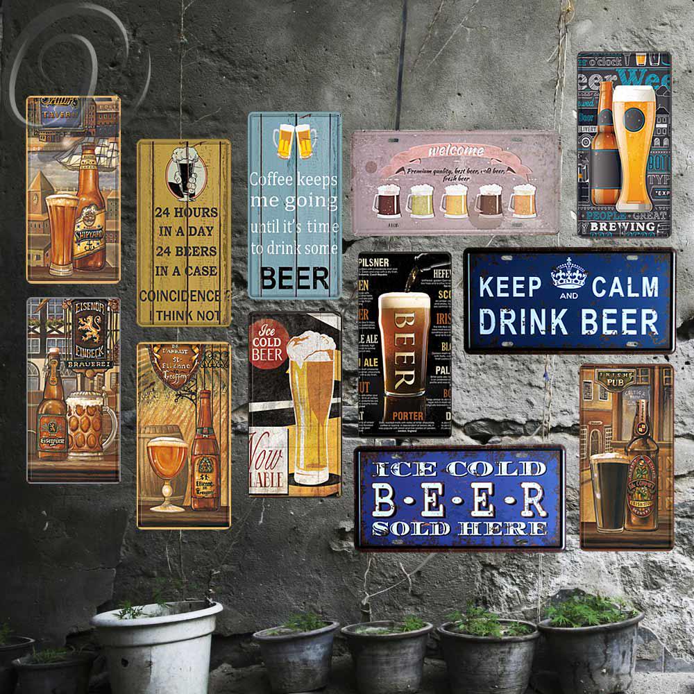 Metal Poster Vintage Tin Sign License Plate Plaque Poster Bar Pub ...