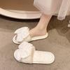 Cotton Household Home Fluffy Warm Ins Slippers Slippers Indoor Plush Open Drag Bow Cotton Slippers