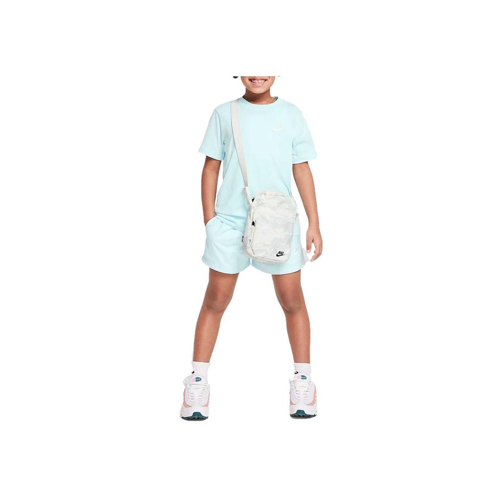 Nike Sportswear T-Shirt Fashion Trend Versatile Comfortable Short Sleeve Kids Tops Light-Blue FZ5177-474
