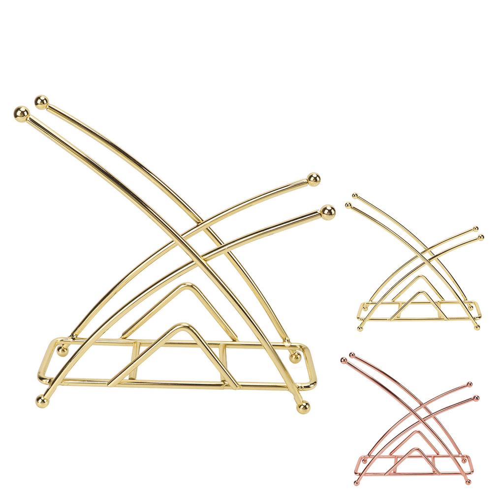Napkin Holder Fashion Elegant Thickened X Shaped Hotel Table Napkin Holder Wrought Iron Vertical Tis