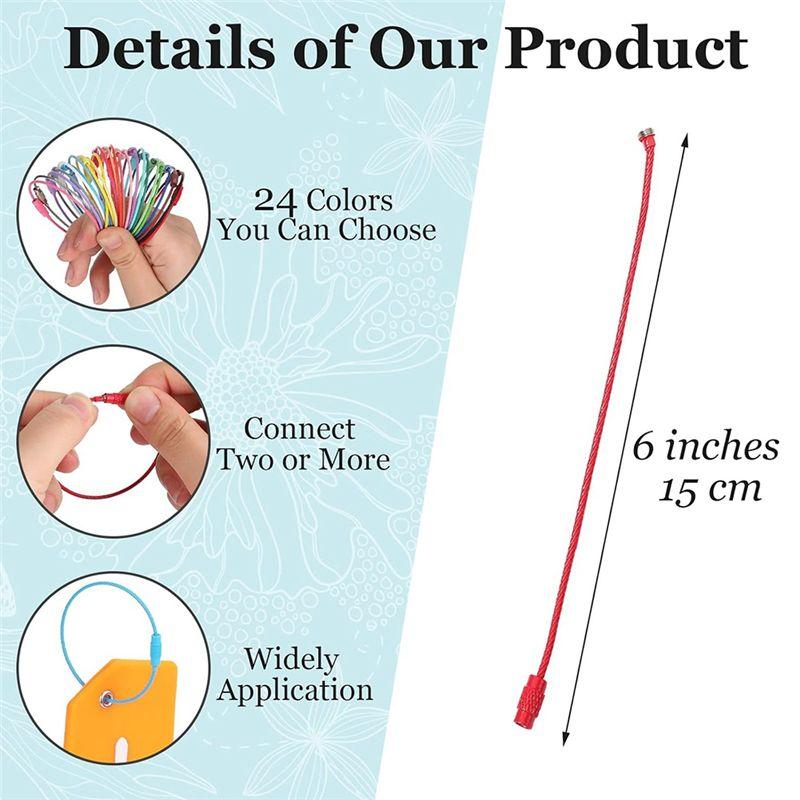 M-Modern-240PCS Steel Wire Key Ring Steel Cable Wire Key Chain Wire Keychain Cable Luggage Tag Loop Tag Cable Rings For Keys