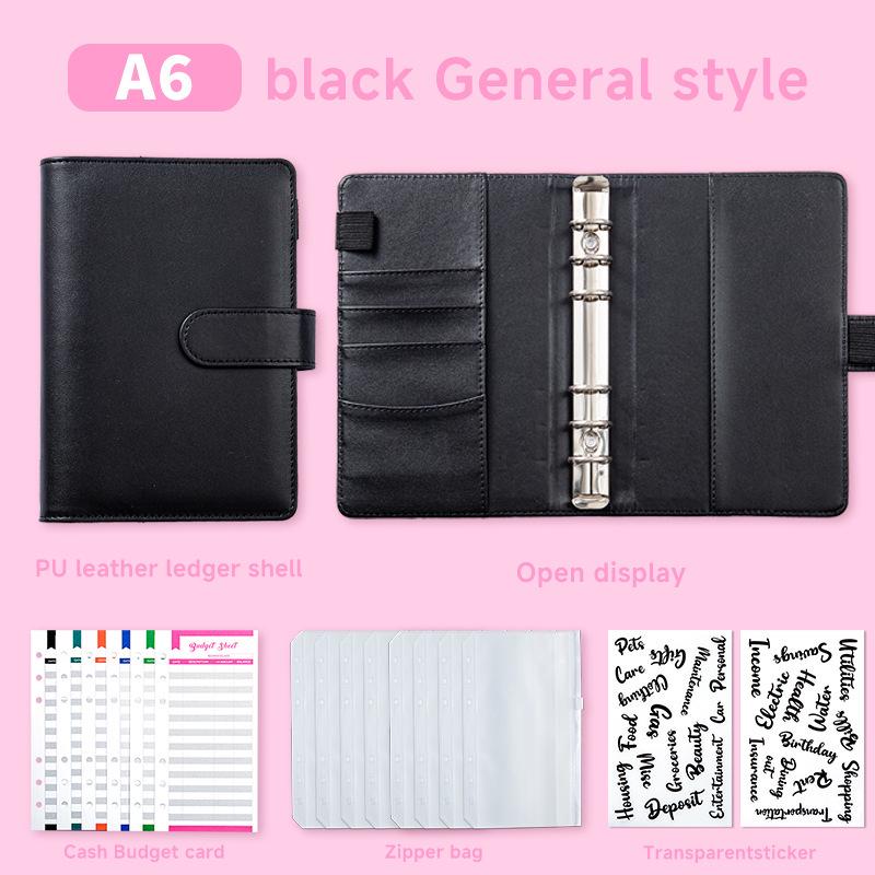 A6 Zipper Pouch Notebook: PU Leather Macaron Loose-Leaf Journal