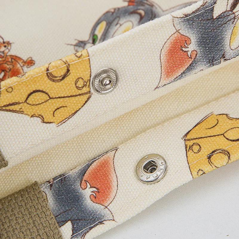 2023 Summer Cartoon Canvas Handbag for Women: Small, Simple, and Perfect As a Lunch or Student Bag.