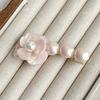 Acetate Flower Hair Clip Korean Style Duckbill Clip Cute Camellia Pearl Side Clip  Daily