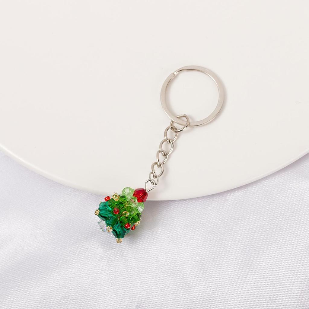 Crystal Christmas Tree Pendant Keychain Charm - Festive Accessory & Gift
