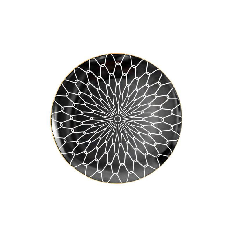 Nordic Style Household Ceramic Western Plate Steak Flat Dish Fruit Plate Decorative Ceramica Teller Porzelan Set 1PC