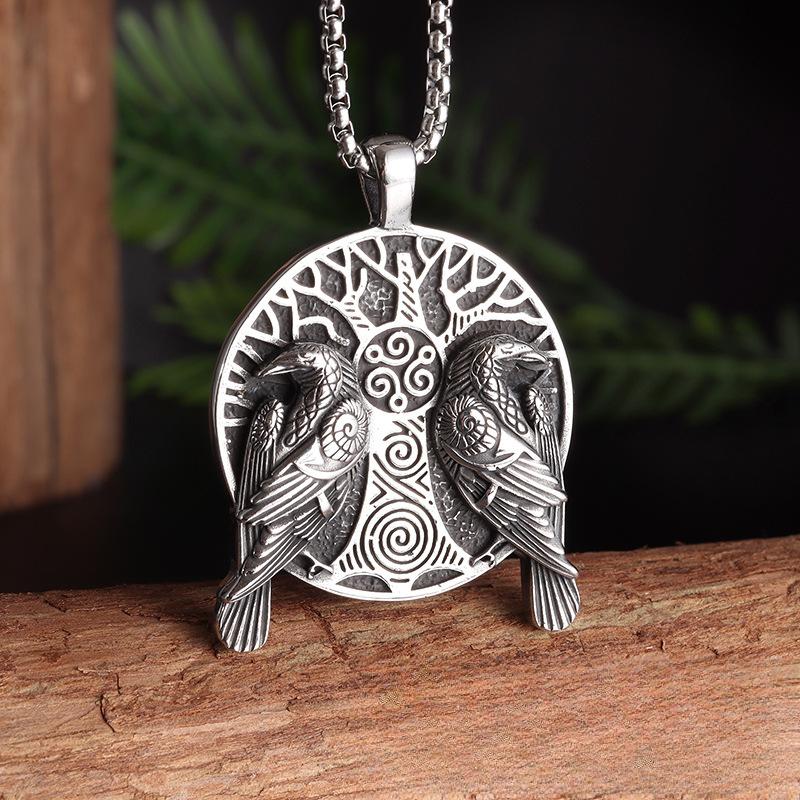 

Скандинавский миф Genshin Impact Оз Викинг Один Ворон Сплав Подвеска Новый Винтажный Мужской и Женский Кулон