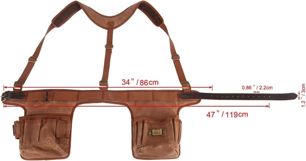 TOURBON Electrician Tool Holder Work Tool Bag with and Pliers Holder Drill, Hammer, Screwdriver,