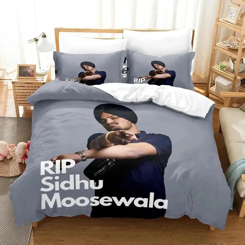 Sidhu Moosewala RIP Bedding Set Boys Girls Twin Queen Size Duvet Cover Pillowcase Bed Kids Adult FashionHome Textile