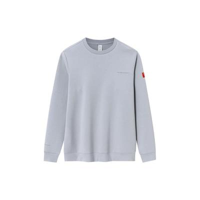 Anta Champion All-Weather Series Solid Color Crew Neck Sports Sweatshirt Men Sweatshirt Light-Mud-Gray 152410701-1