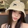 Breathable Beach Straw Hat Solid Color Women Suncreen Hat Korean Bucket Hat  Travel Vacation
