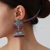 Retro Ethnic Rhinestone Tassel Earrings & Hair Chain Jewelry Set