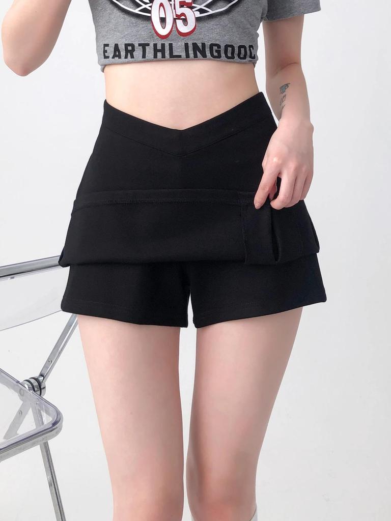 Autumn High Waist Black Slit Skirt for Women - Spicy, Hip-Hugging, Short Skirt Design