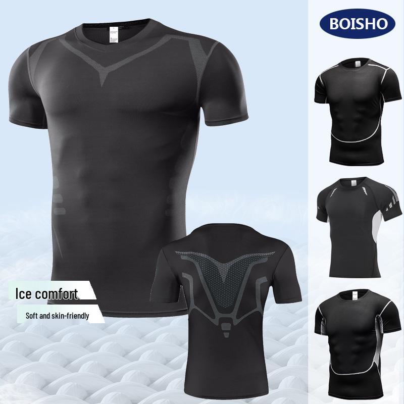 

Men s Quick-Dry Breathable Gym Running T-Shirt - Short Sleeve, Stretch Sport Top M