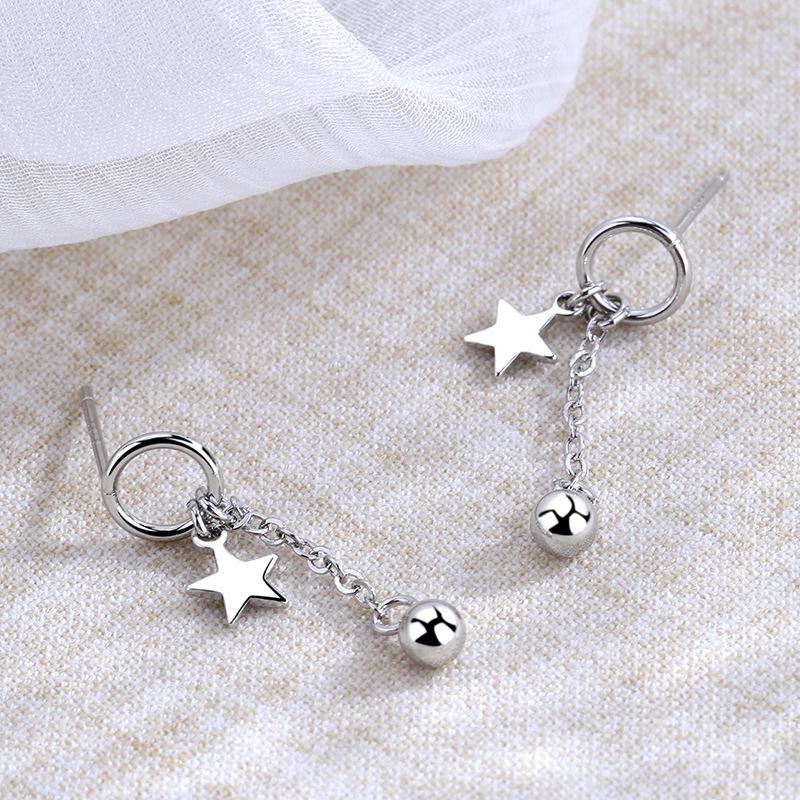 Gu Maoning 2025 Trendy Hollow Star Tassel Earrings - Fashion for Women & Students.