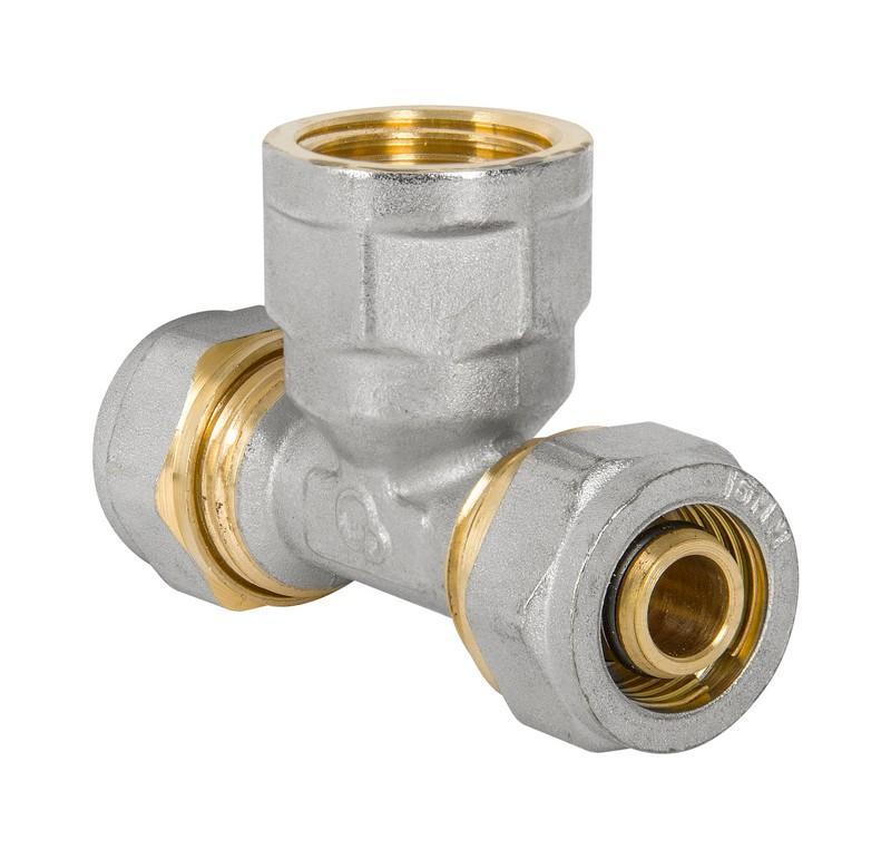 Pex-Al-Pex Tee Chrome 1/2-16*16 Girl - D1/2*16*16Td