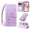 Applicable iPhone17 Leather Case 16Pro Cartoon Love Dog Embossed Card Protective Case Samsung S25 Solid Color Case