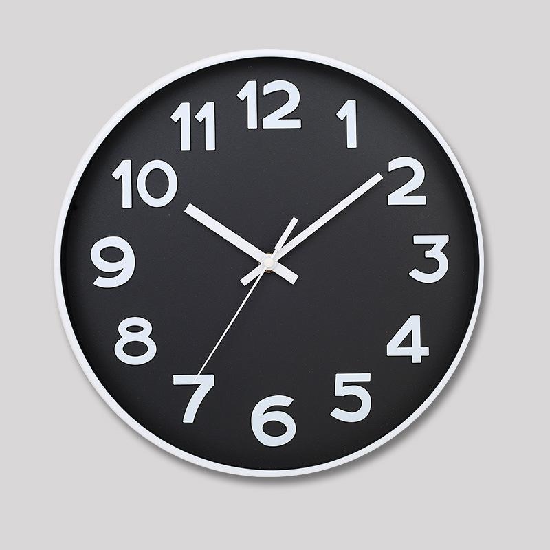 12 Zoll 30CM Leise Wanduhr, Kreativ und Modisch, Dreidimensionale Digitale Minimalistische Uhr für Zuhause Wohnzimmer