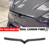 For Tesla Model S X 2016-2025 Real Dry Carbon Fiber Car Front Hood Center Grille Front Bumper Grille Cover Trim Car Accessories