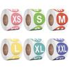 Self-Adhesive English Size Label Stickers for Clothing and Hats (S-3XL)