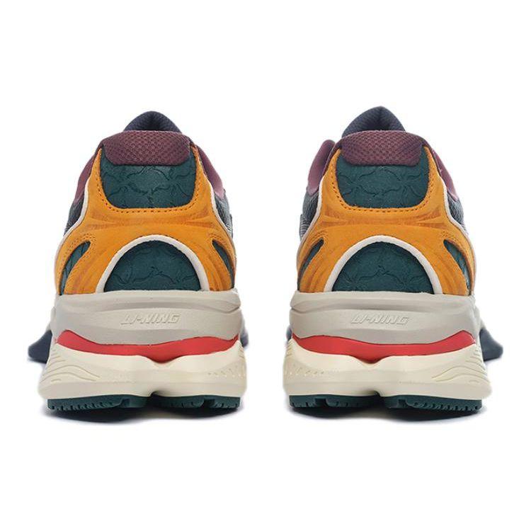 Li-Ning 1990 Comfortable Versatile Shock Absorbing Non-Slip Wear-Resistant Low-Top Casual Shoes Men Sneaker Blue Black Orange ALJS033-4