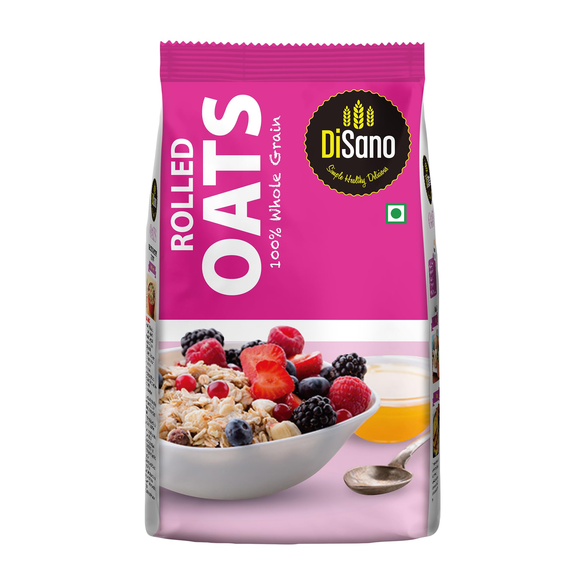 

DiSano Rolled Oats (Jumbo) 1kg, High Fibre Breakfast, Wholegrain, For Weight Management, Preservative Free, Source of Protein