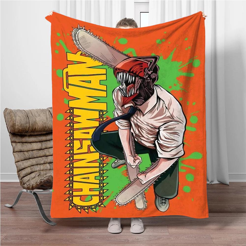 Japanese Anime Manga Denji Chainsaw-Man Children Warm Soft Blankets for Sofa Bed Cover Blanket Suitable for Birthday Souvenir