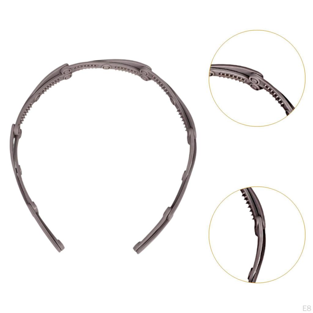 Foldable Headband Non Slip Headpiece Pocket for Makeup Travel Women black