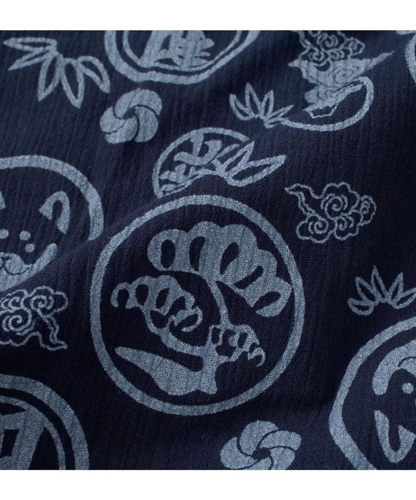 Wankodo Willow Size 4L Jinbei, Print, 1259-4210, Navy,