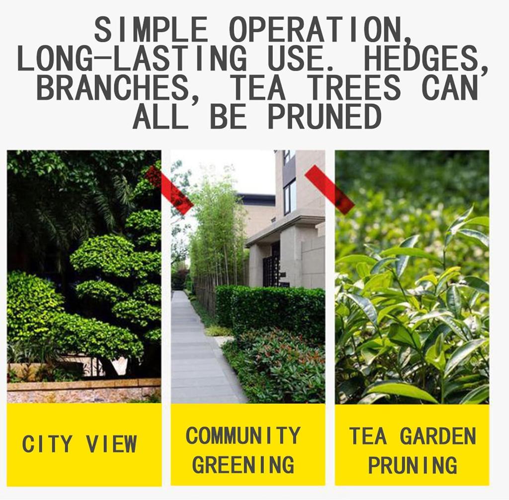 Gas Hedge Trimmer with Double Side Blade,  2 Cycle Gas Powered Hedge Trimmer, 2 Stroke Fuel-efficient Low Voice Gas Bush Cutter