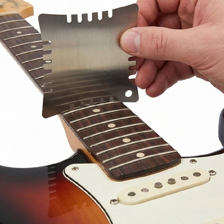 4Pcs Guitar Notched Gauge Ergonomic Guitar Setup Tools Metal Fretboard Measuring Tool for Bass Acoustic Guitar