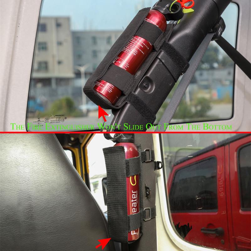 Roll Bar Bottle Extinguisher Mount Holder Adjustable Fixing Belt for Jeep Wrangler CJ YJ LJ TJ JK JKU JL JLU 4XE Car Accessories