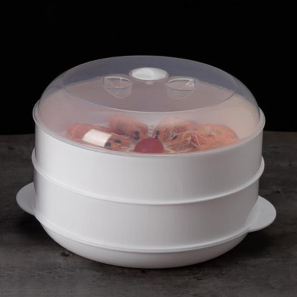 Mikrowellen-Dampfgarer Rund Kochen Gemüse Lebensmittelqualität Schale Reis Mikrowellen-Lebensmitteldampfgarer Mikrowellen-Runddampfgarer