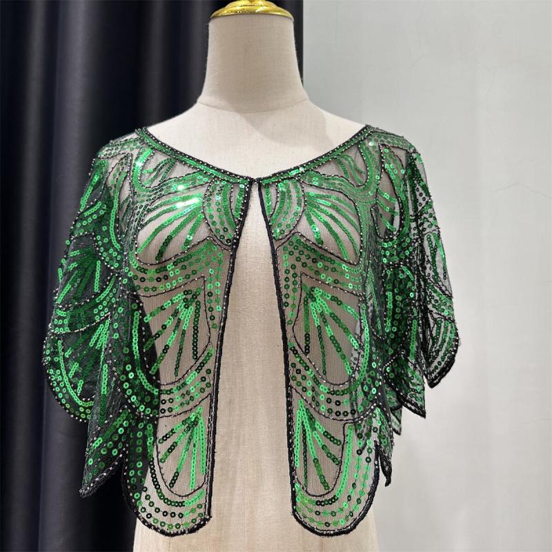 Sequins Coat Poncho Women Scarf Outfits Black Cape Ladies Scarves Party Outerwear Shawls Casaco Wraps Woman Clothes Robe Mujer