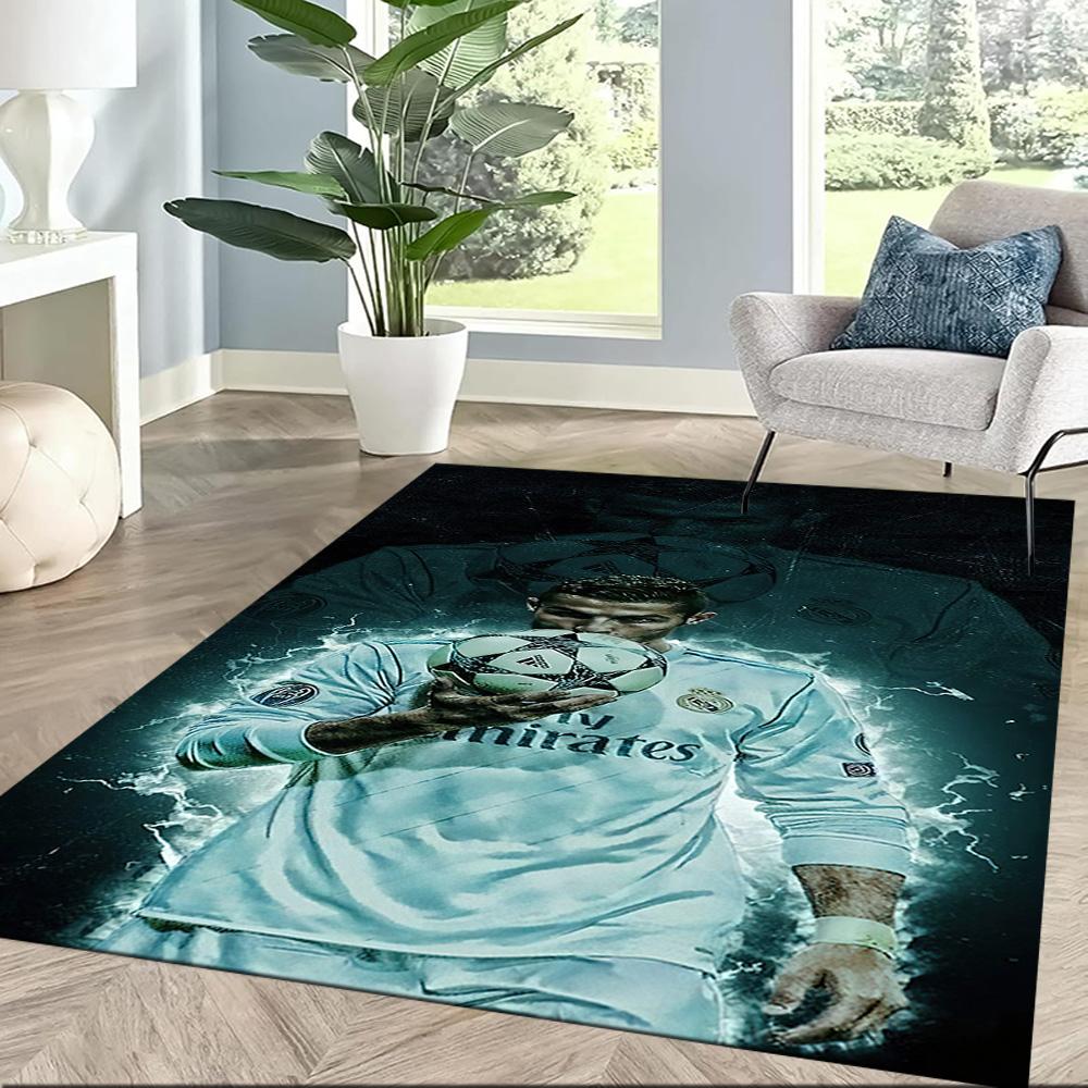 Ronaldo's Vodafone Legacy Square Rugs Are a Great Choice for Living Rooms, Bedrooms, Home Décor, and As Gifts.