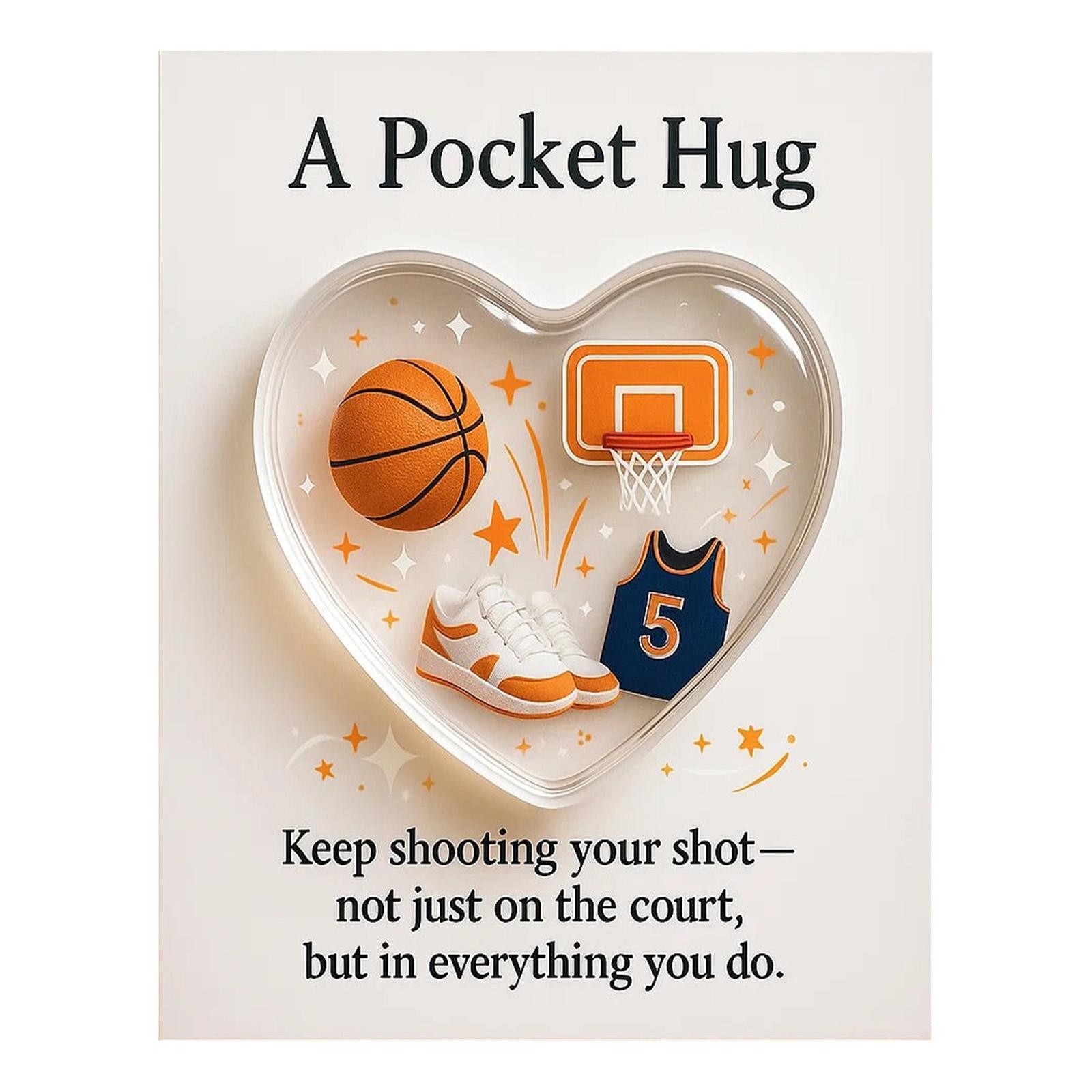 

Heart Shaped Baseball Pocket Hug with Encouraging Message Card Sports-Themed Emotional Hug Gift for Friends Family Colleagues