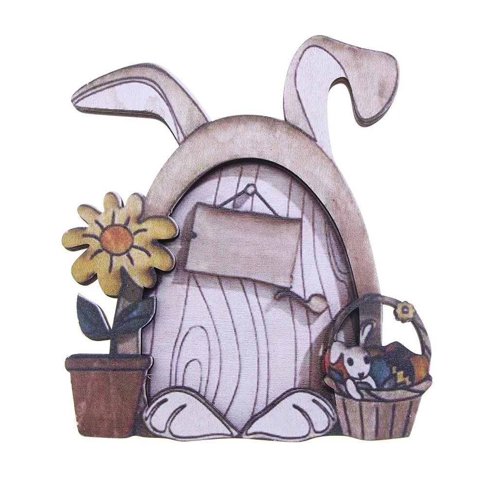 Mehrfarbige Miniatur-Elfentür, Geschenk, Holzhandwerk, Gartendekoration, Märchentor, Mikrolandschaft, DIY-Feentür