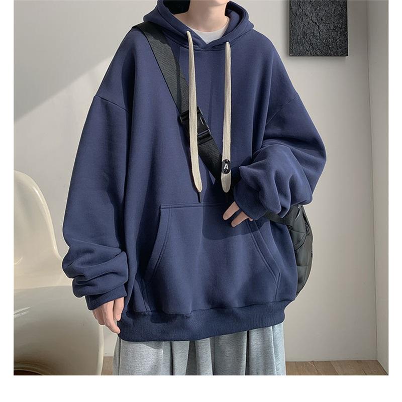 Big Drawstring Hooded Sweatshirt Autumn Loose Casual Versatile Top Trendy Brand Ins Hong Kong Style Pullover