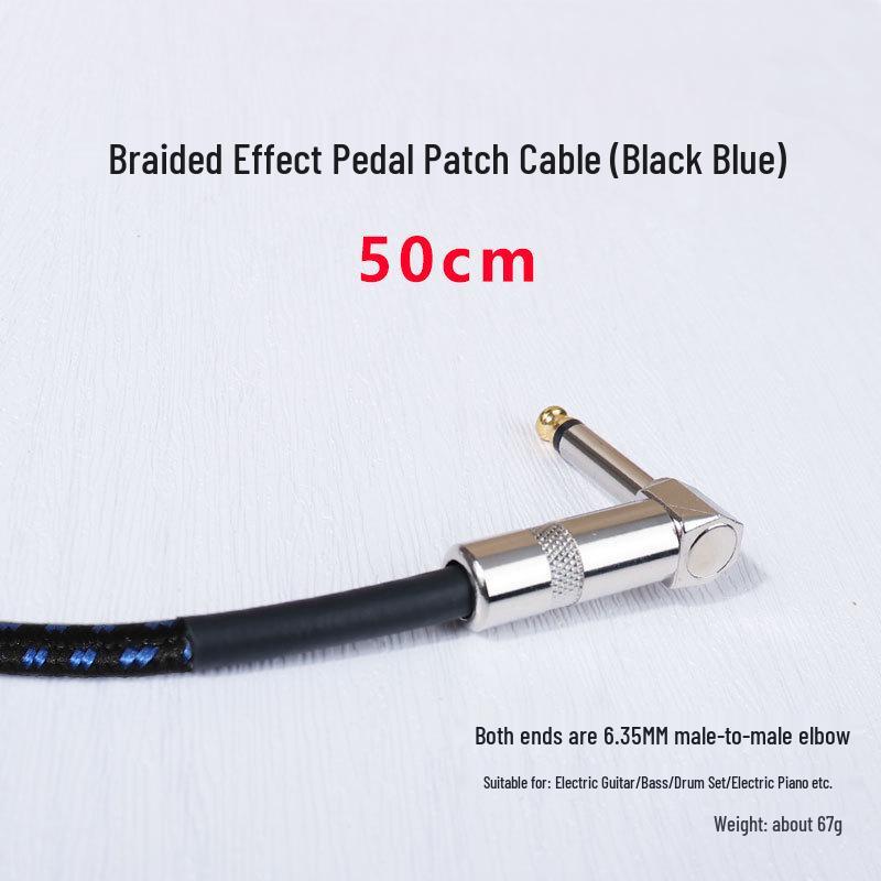 JOYO Electric Guitar & Bass Audio Cable - Black Leather Braided, Noise Reduction Connection