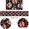 Pudodo Day of The Dead Table Runner Sugar Skull Dia De Los Muertos Mexican Festival Holiday Kitchen Dining Room Home Decoration (13" x 72")