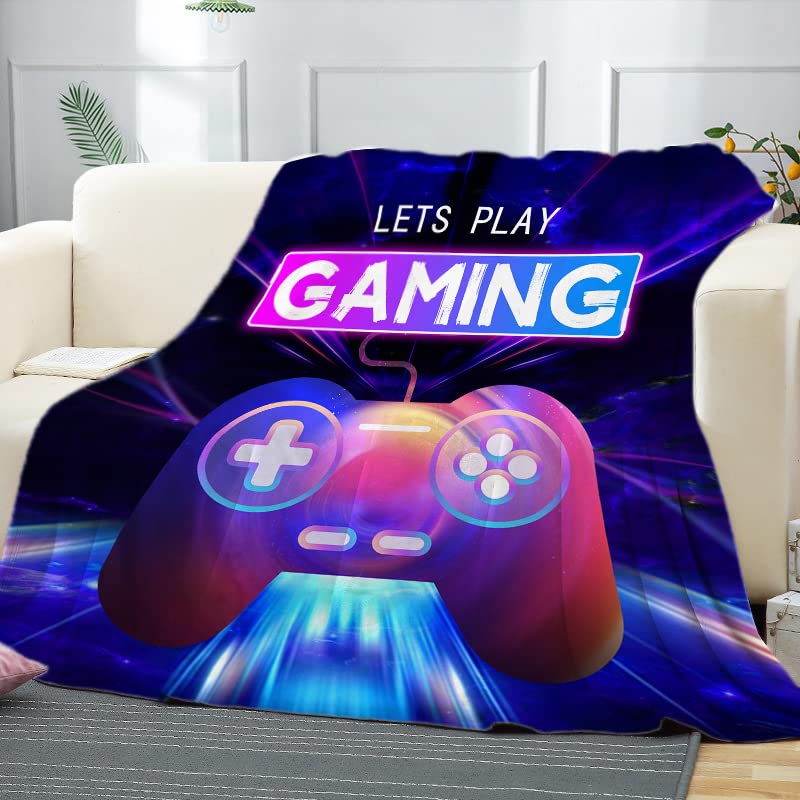 VIKAMA Gaming Wind Cover Blanket Gamepad Gradient Dazzle Color Sofa Blanket Bedroom Blanket Home Four Seasons Blanket