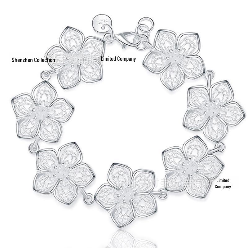 West Lake Beauty Sakura Silver Bracelet