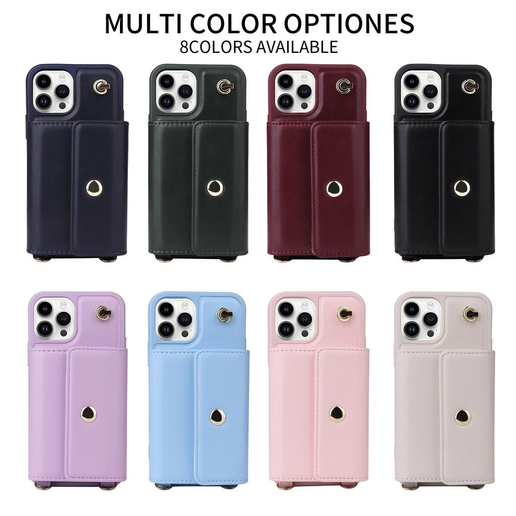 Crossbody Cards Solt Wallet Leather Case for IPhone 14 15 Pro Max 13 12 11 XR XS 7 8 SE 2022 Lanyard Long Strap Holder Bag Cover