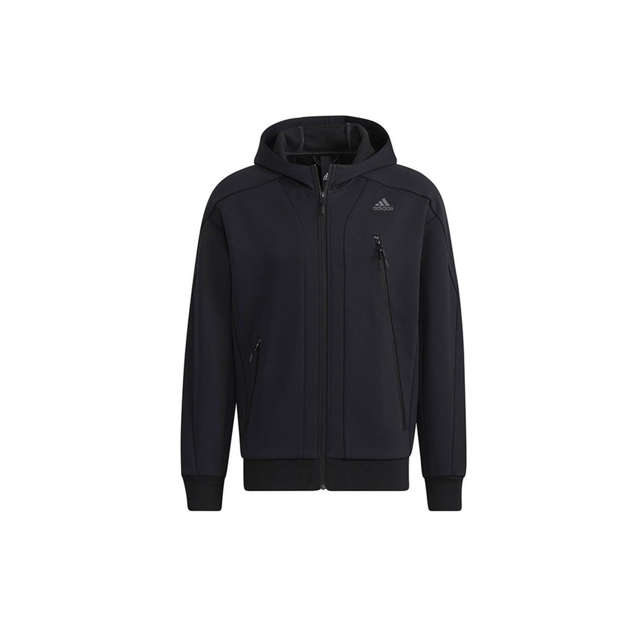 adidas Sports hooded casual Jacket Black Men s H39237 L