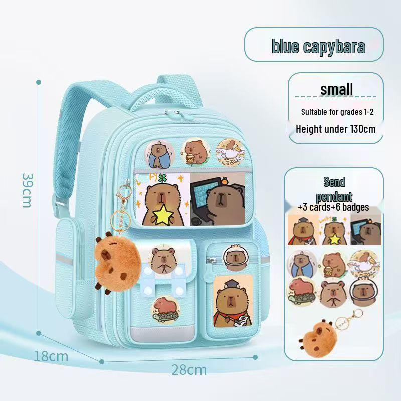 Kids' Lightweight Backpack with Spine Protection for Grades 1-6, Large Capacity, Ideal for Boys and Girls