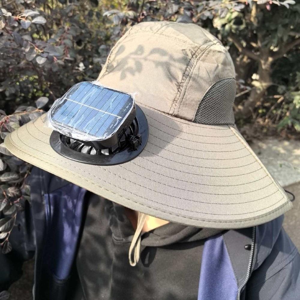 Breathable Solar Fan Hat Strong Wind Fishing Bucket Hat Summer Fan Visor Cap Hot Weather