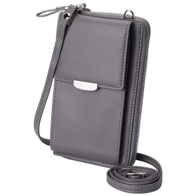 KUKOO Small Crossbody Bag with Cell Phone Wallet and Credit Card Slots for Women, A- Gray Zipper Upgrade Version, One Size